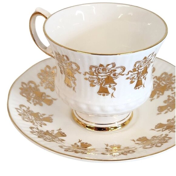 Elizabethan Staffordshire Hand Decorated 50th Anniversary Fine Bone China Tea Cu - Picture 8 of 16